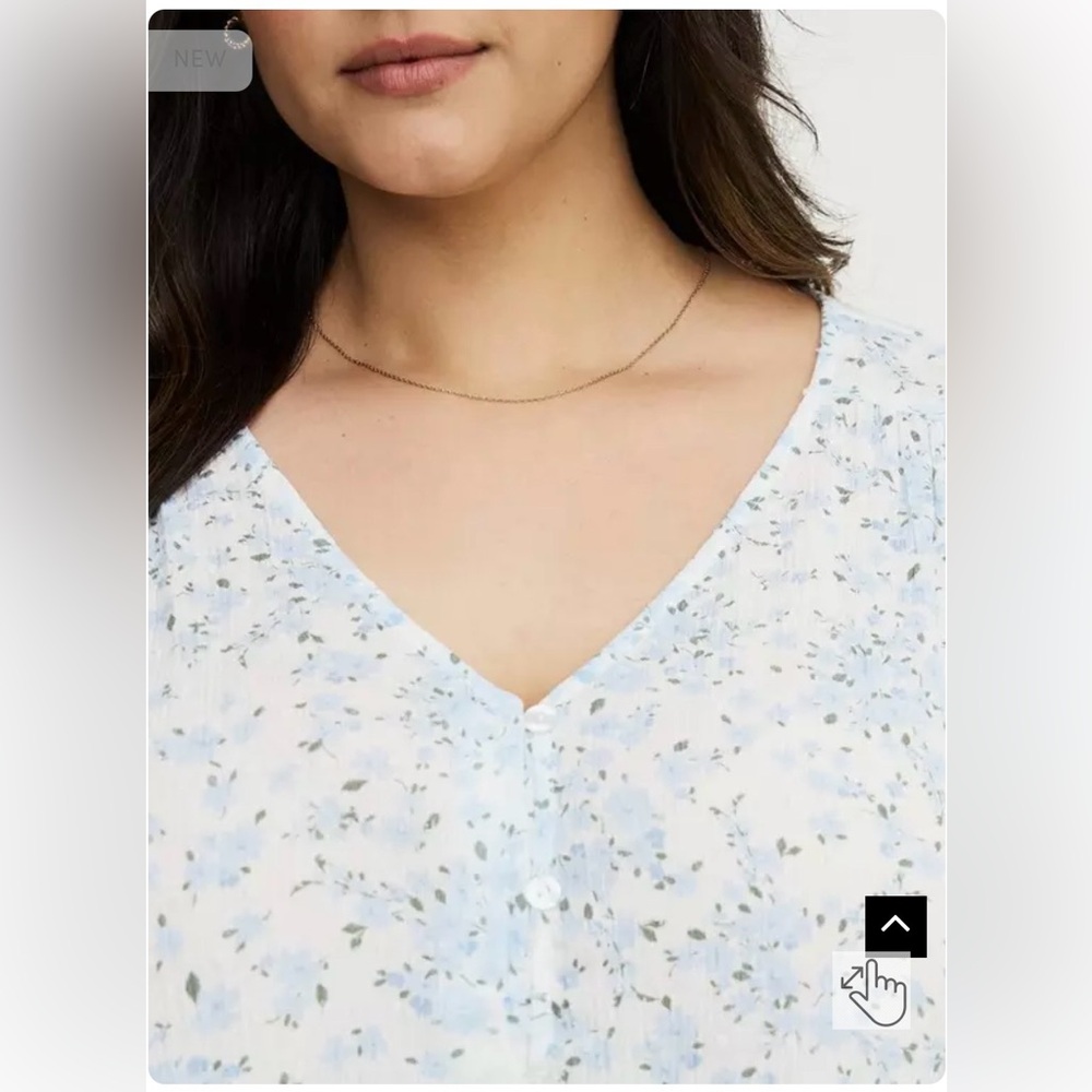 Torrid Gauze Swiss Dot V-Neck Blouse - Picture 4 of 10